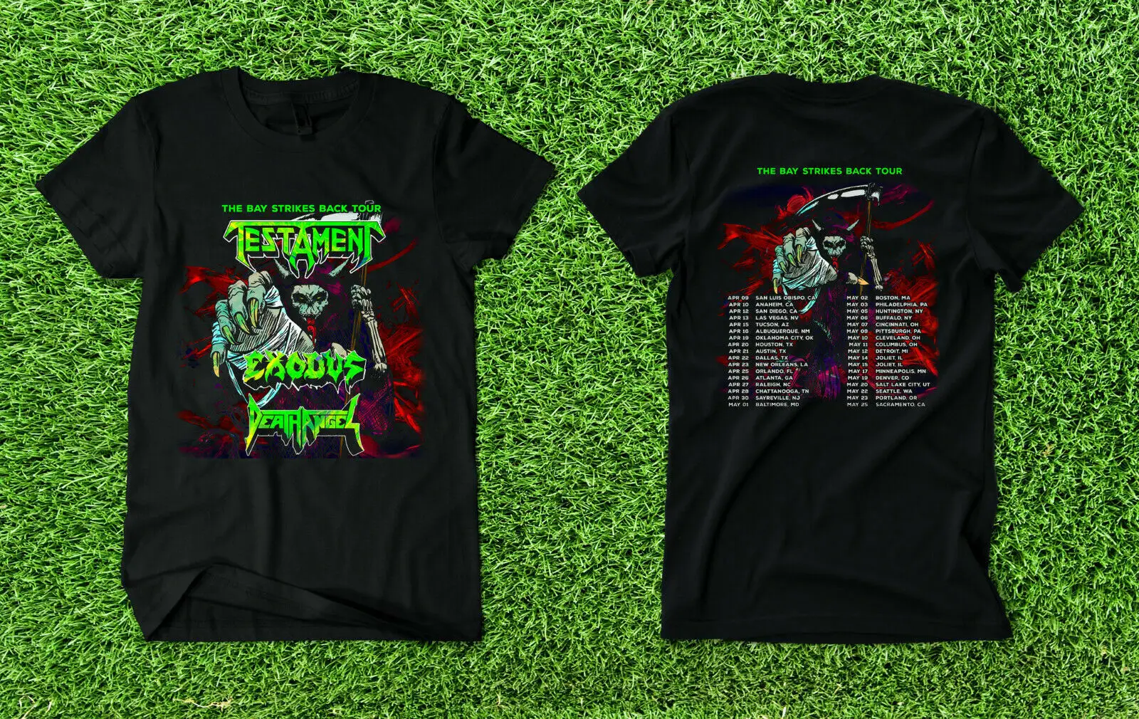 

Testament- Exodus-Death Angel-The Bay Strikes Back tour 2022 T-shirt