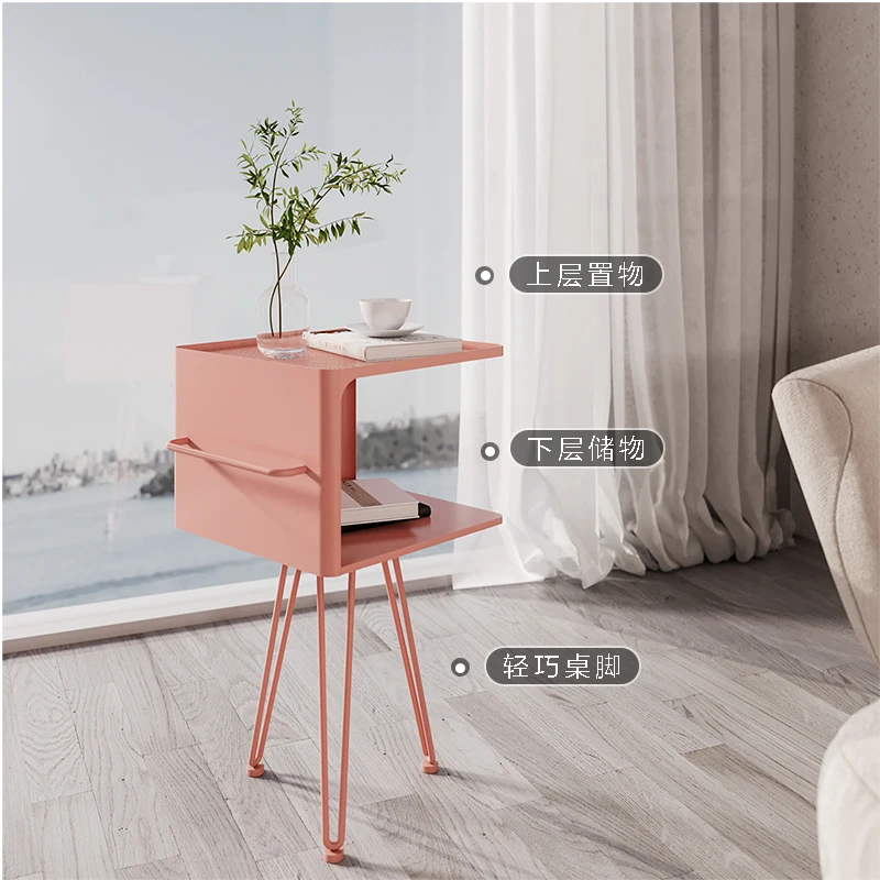 

Nordic Iron Art Coffee Tables Modern Luxury Living Room Furniture Creative Minimalist Sofa Side Table Movable Home Corner Table