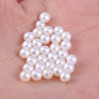 5pcs natural freshwater pearl white round punch beads 7mm for jewelry makingdiy necklace bracelet accessories charm wedding gift