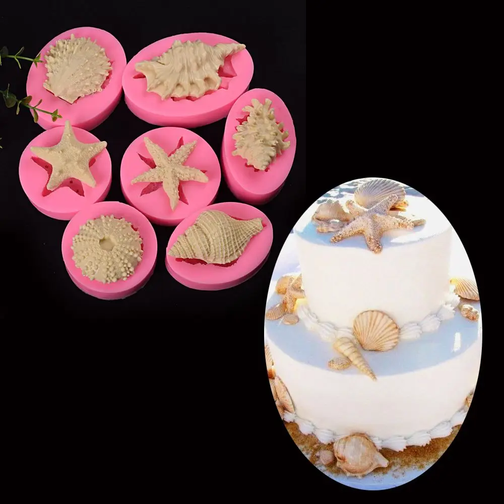 

DIY Pearl Conch Chocolate Marine Series Starfish Silicone Mold Cake Decorating Pastry Making Baking Mould
