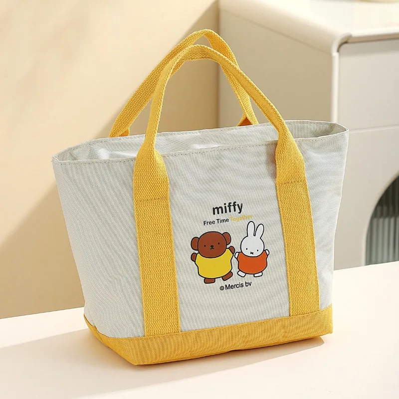 Фото Портативная термосумка для обедов Miffy Kawaii в стиле аниме, для студентов и офисных работников, на одно плечо, через плечо, простая и милая №2