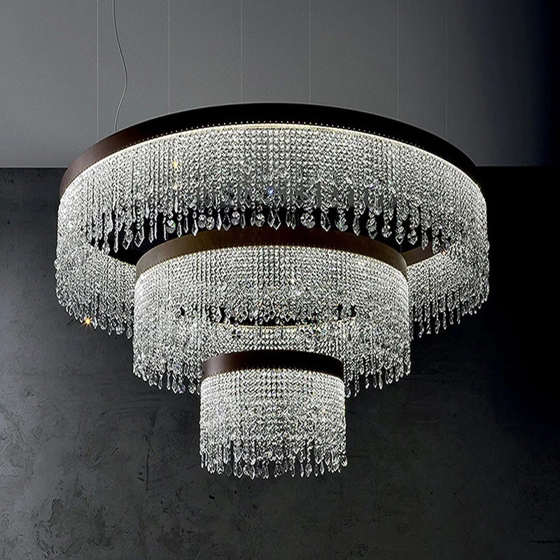 

Люстра Светодиодная из стали с регулируемой яркостью, s-образный потолочный светильник в стиле пост-модерн, с кристаллами K9, Круглый осветительный прибор для гостиной