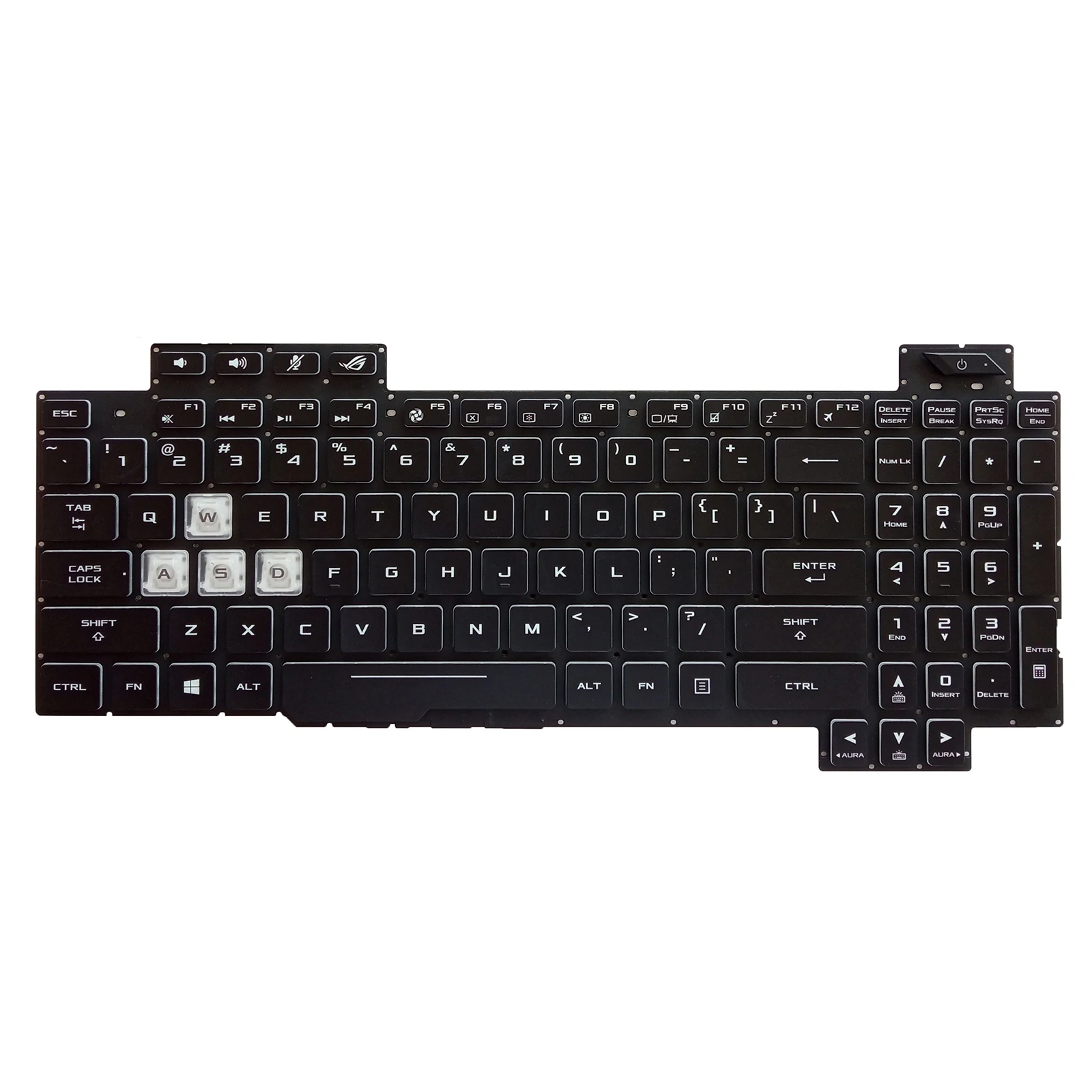 Фото Оригинальная американская клавиатура для ноутбуков ASUS ROG Strix Scar II GL704 Series (модели GL704GM-DH74, GL704GV-DS74, GL704GW-DS76) с подсветкой №2