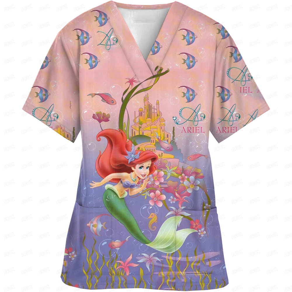 Высококачественная футболка с принтом принцессы Диснея медицинская униформа