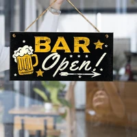 great with hanging rope long lasting rectangle bar hanging wooden plaque for bar wood open sign wooden plaque