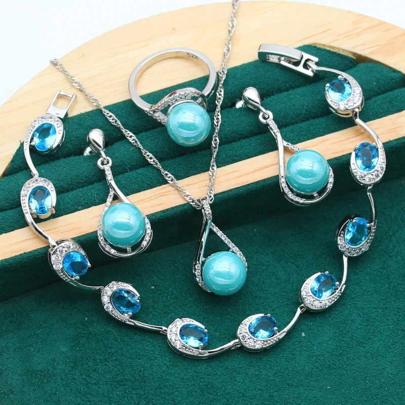 

Браслет из серебра 925 пробы с синим жемчугом