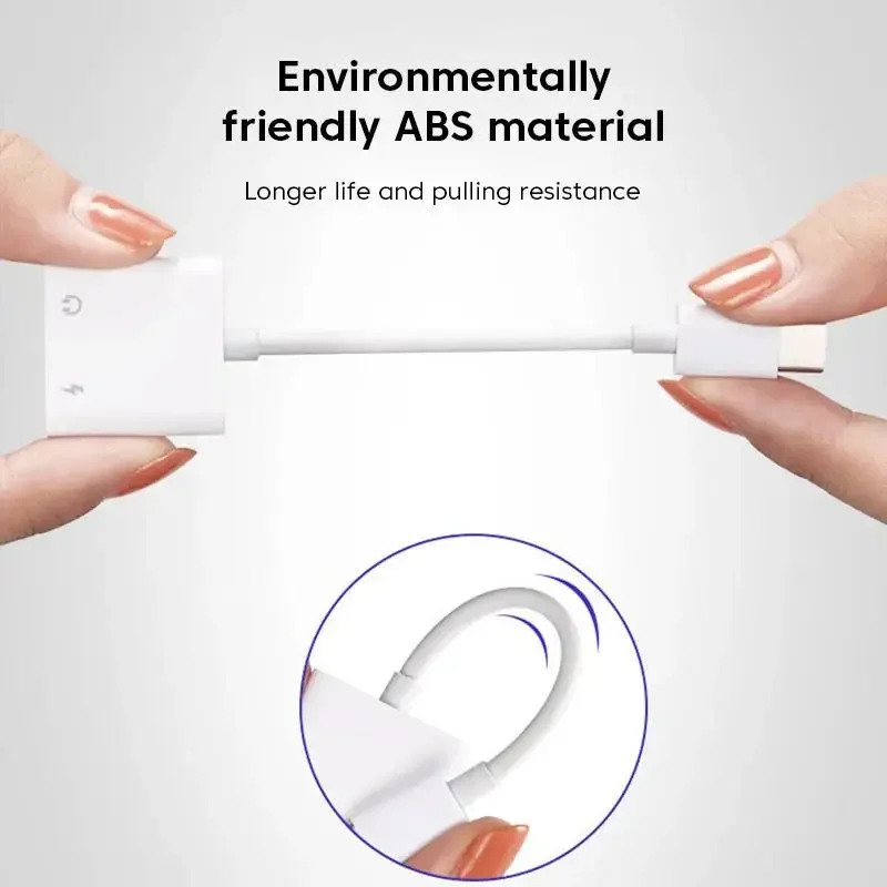 Адаптер для наушников OTG 2 в 1 iOS на разъем зарядки 3 5 мм аудиокабель AUX iPhone 14 13 12 11 x Pro