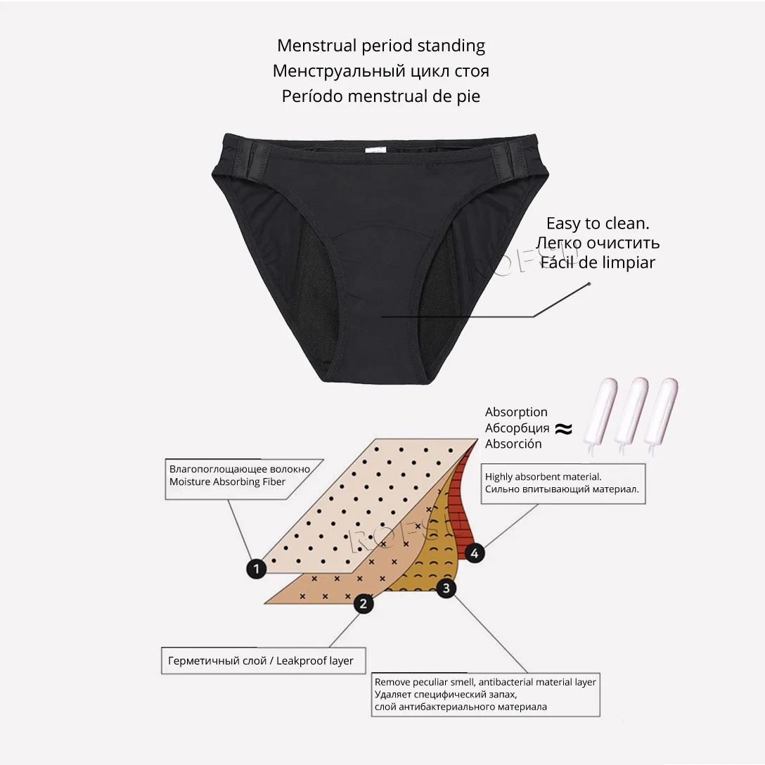 1-7шт менструальные трусы съемные пуговицы для легкого снятия сексуальные