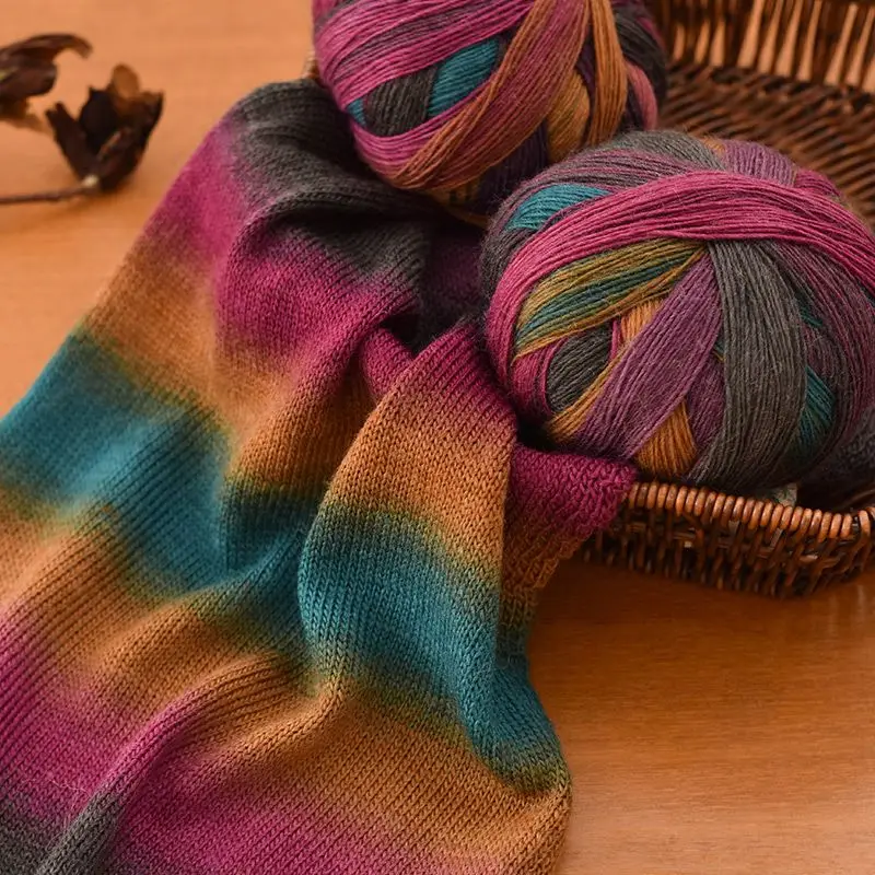 Duan окрашенная пряжа волшебный шар Радужная шерсть ручной работы DIY шаль шарф