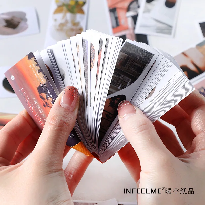 

50 Sheet Vintage Paper Sticker Book Diy Diary Planner Decoration Scenery INS Sticker Album Phone Scrapbooking Kawaii Stationery