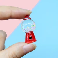 8pcs resin red candy machine flatback charms for diy scrapbooking embellishment craft decoration phone decor hair accessories