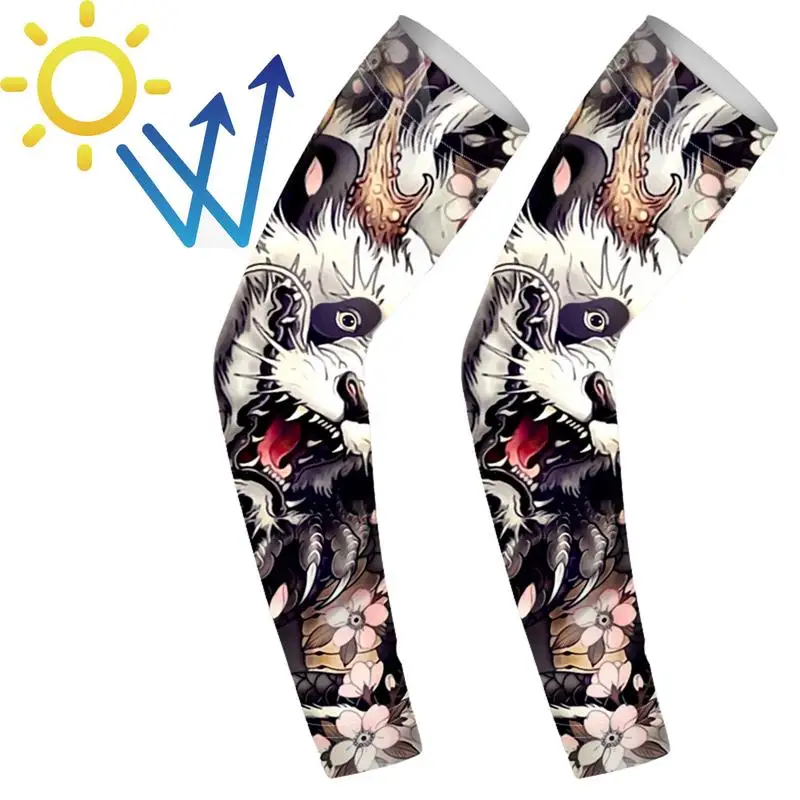 

Arm Sleeves Tatoo Sleeves Temporary Tatoo Sleeves Keep Cool Sun Protection Arm Sleeves Include Dragon Tiger Mythical Beast Ice