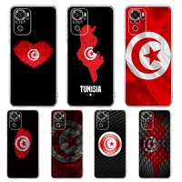 tunisia flag transparent phone case for redmi note 11 11t 10s 8a 9a 9c 7 8 9 10 k40 4g plus pro 4g soft cover shell fundas coque