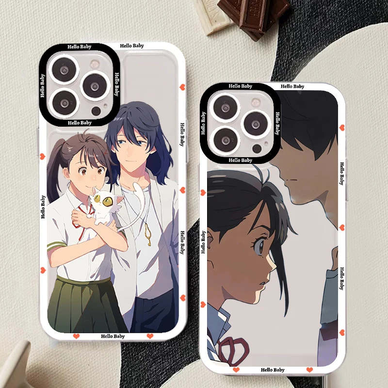 

Anime Suzume No Tojimari Phone Case For iPhone 14 13 12 11 Pro Max Mini X Xs XR 6 7 8 Plus SE 2020 Transparent Case