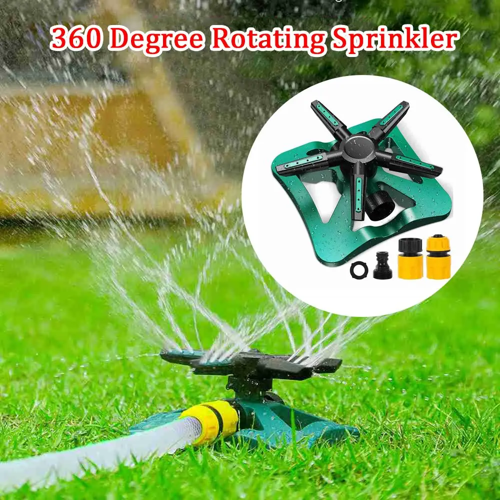 

Home Garden Automatic Watering Large Area Coverage 360 Rotating Irrigation Hose Lawn Garden Sprinklers Watering Spray