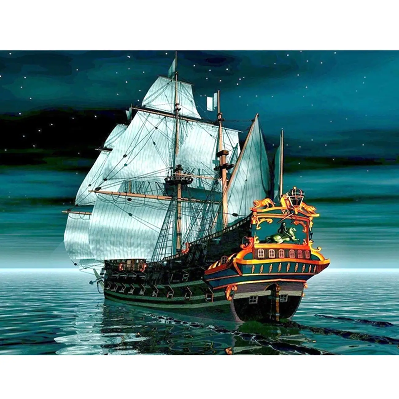 

5D DIY Diamond Painting Ship and The Ship Full Drill by Number Kits, Craft Decor by SKRYUIE, DIY Craft Arts Decorations