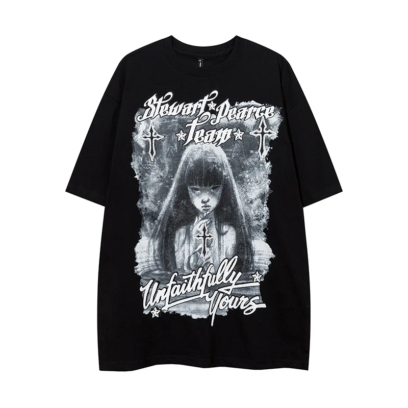 

Summer Diablo Portrait High Street Hip Hop Loose Cotton Short Sleeve T-Shirt