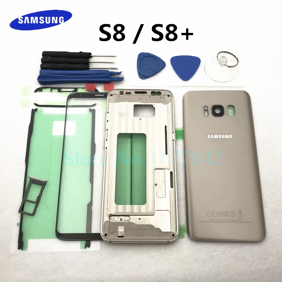 Полный корпус для Samsung Galaxy S8 G950F + Plus G955F передний экран стеклянный объектив