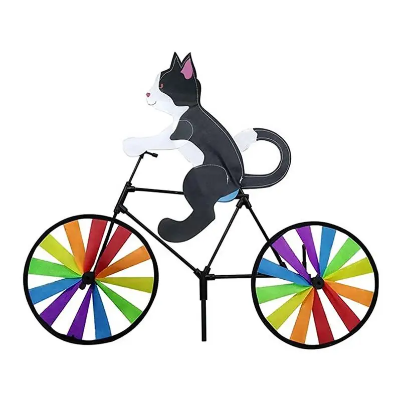 

Cute Cat Dog On Bike DIY Windmill Animal Bicycle Wind Spinner Whirligig Garden Lawn Decorative Gadgets Kids Outdoor Toys