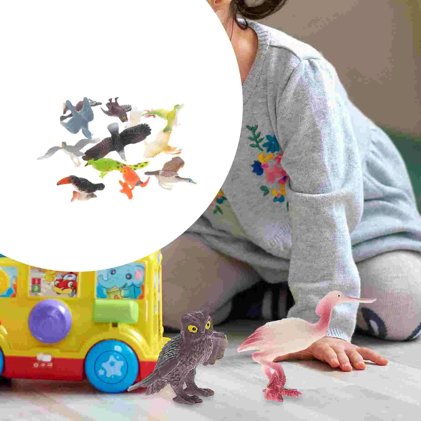 

12PCS Artificial Bird Figure Simulation Lifelike Colorful Bird Model Photo Prop Forest Figurine Educational for Children Kids