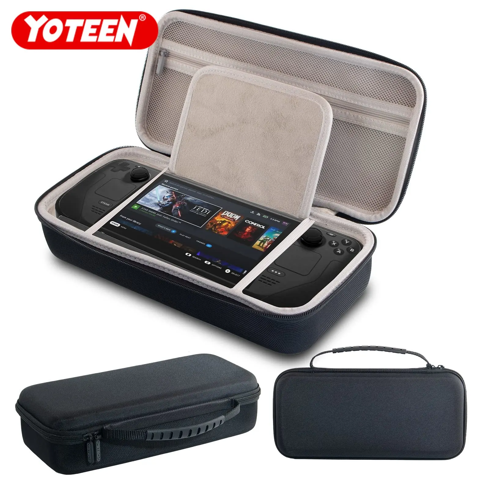 

Carry Case for Steam Deck Game Traveler Bag Protective Hard Portable Shell Pouch with Pockets for Accessories and Games
