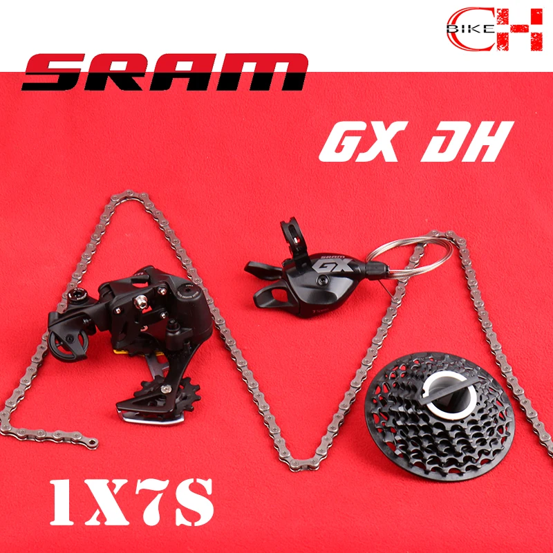 

SRAM GX 1X7 Speed DH MTB Bike Groupset Shifter Trigger Lever Rear Derailleur Chain Cassette 11-25T HG Freewheel Bicycle Kit