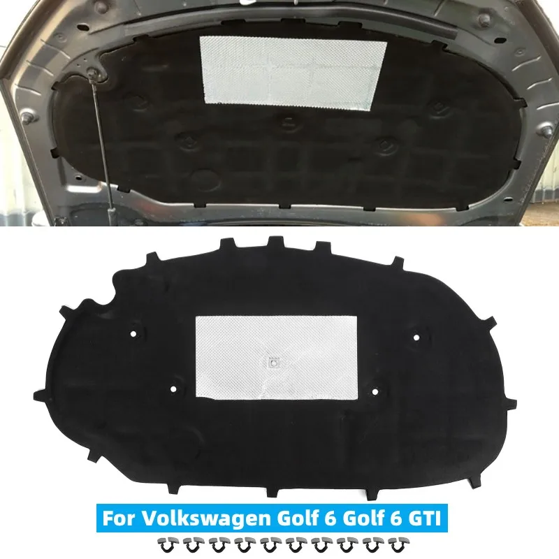 

1 Pcs Car Front Hood Sound Insulation Pad Cotton Sound Proofing Heat Insulation Pad Cover for Volkswagen Golf 6 Golf 6 GTI