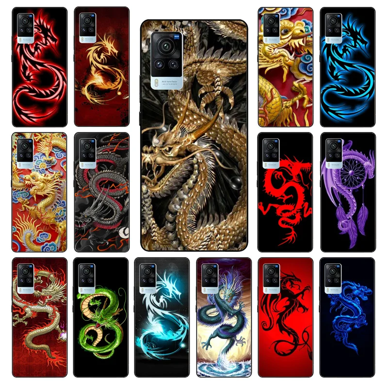 

Chinese Dragon Design Phone Case for VIVO V21e V20 SE V2023 V15 Pro V21 V19 V17 Neo 1819 1915 1907 1906 X60 Pro X50