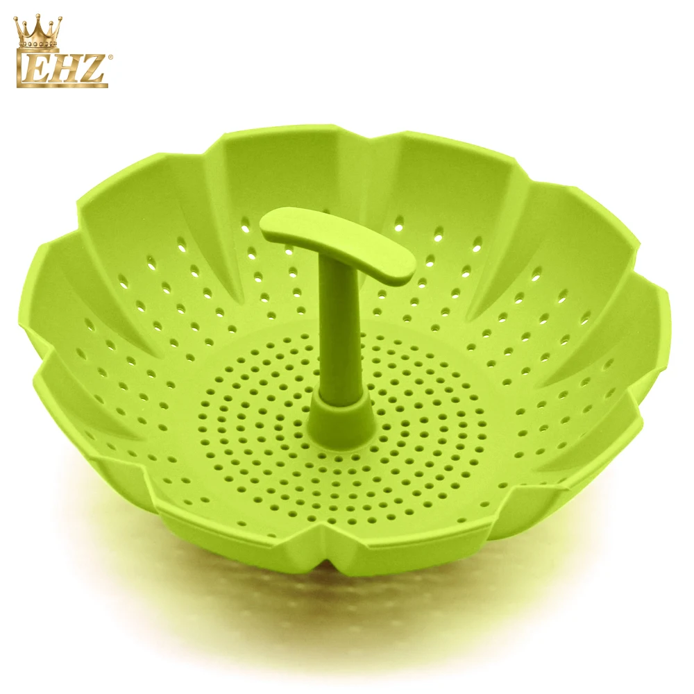 

EHZ Silicone Steamer Basket Vegetable Food Steamer Adjustable and Collapsible Expands to 9-Inches Kitchenware Utensil
