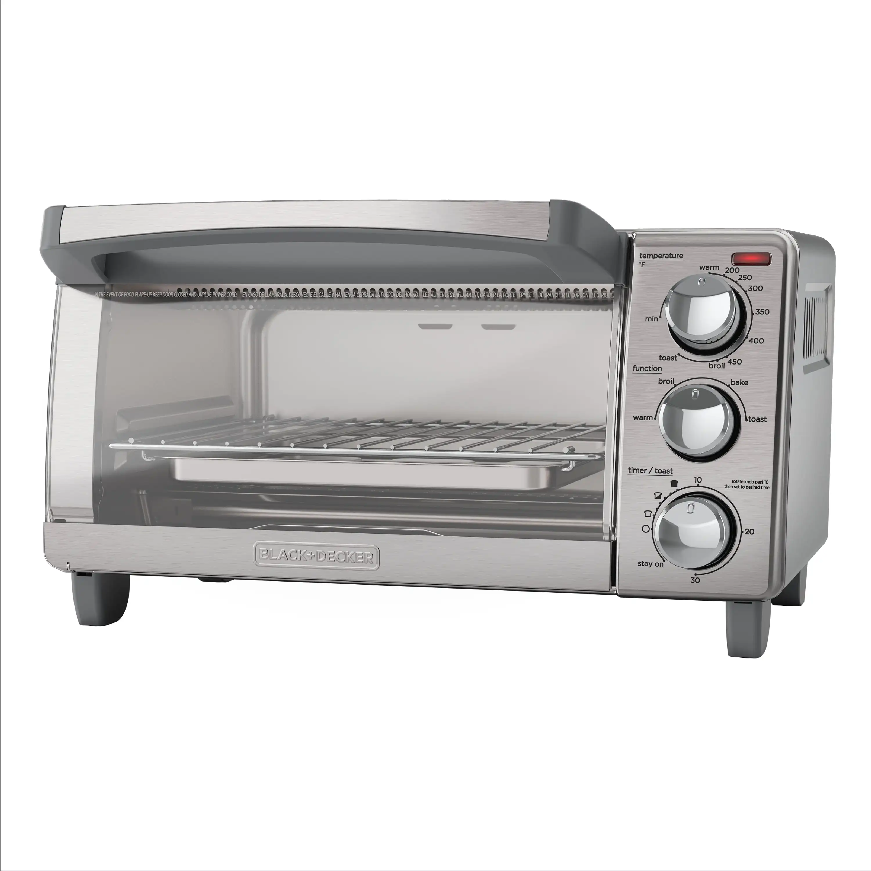 BLACK+DECKER 4-Slice Toaster Oven, Easy Controls, Stainless Steel, TO1760SS free shipping