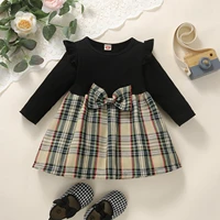 toddler kids girls dress spring autumn clothes newborn outfits infant girls long sleeve ribbed plaid princess dresses 0 2y