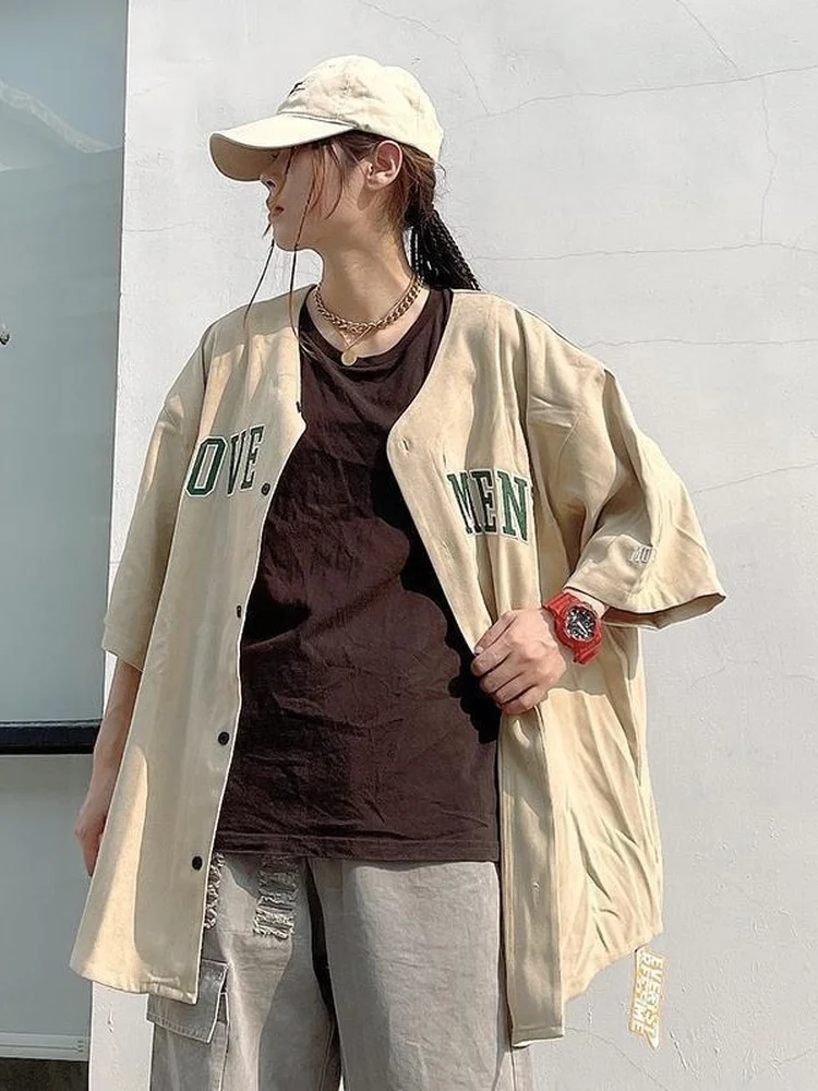 Мужская винтажная рубашка с коротким рукавом в стиле хип-хоп |