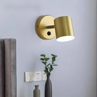 homhi small golden wall light with push button switch wall lamp led modern wall light home decor bedroom night lamp hwl 064