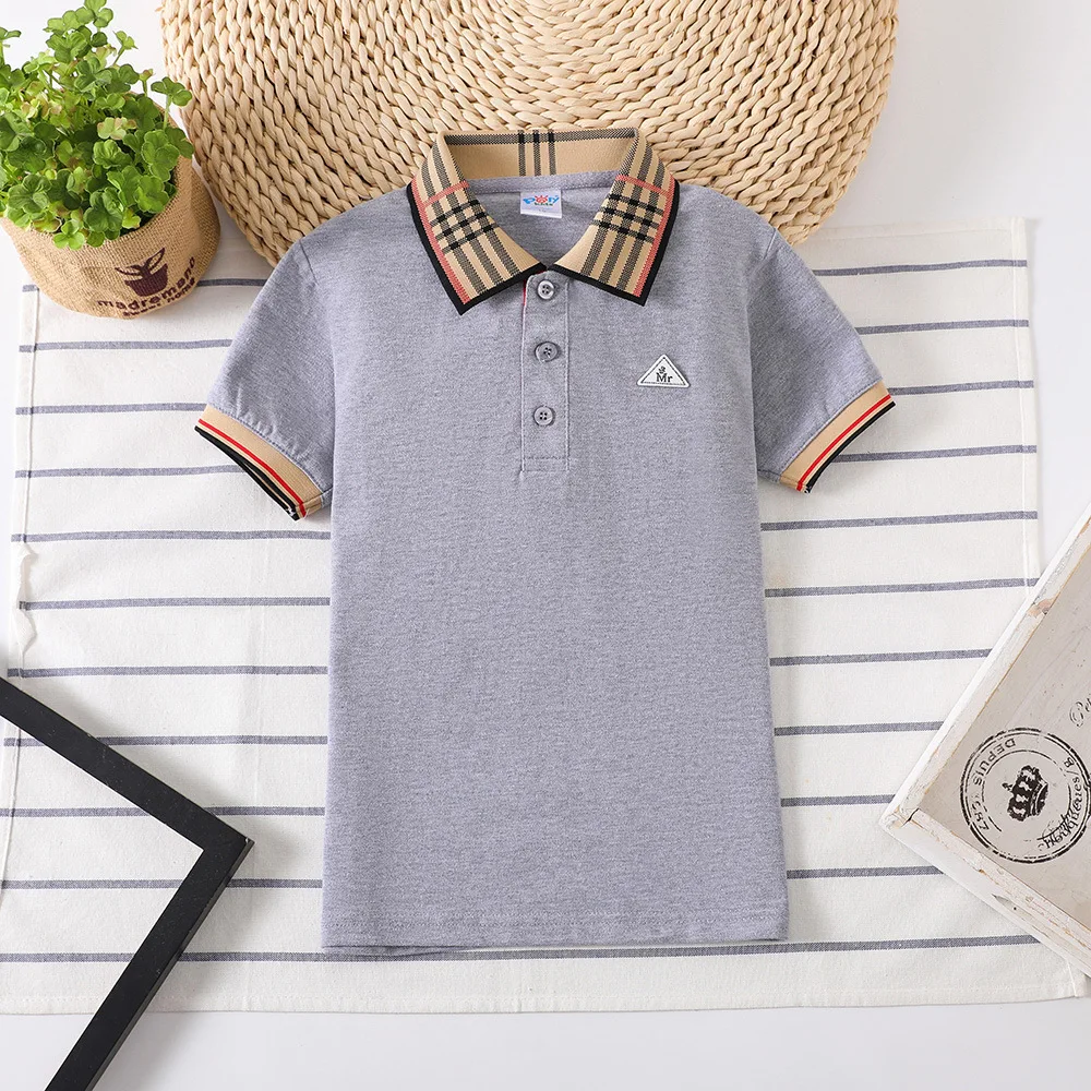 

2023 Boys Polo Shirt Summer stripe Turn-Down Collar t shirt Childrens Short sleeve Tops Kids single Girl Tees Polo Shirt 3-7year