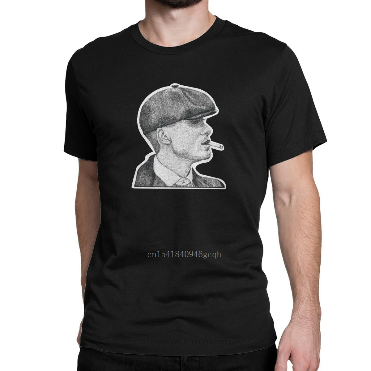 

Men's short sleeve t-shirt, fun shirt, 100% cotton, 4XL and 5XL, Peaky Blinder