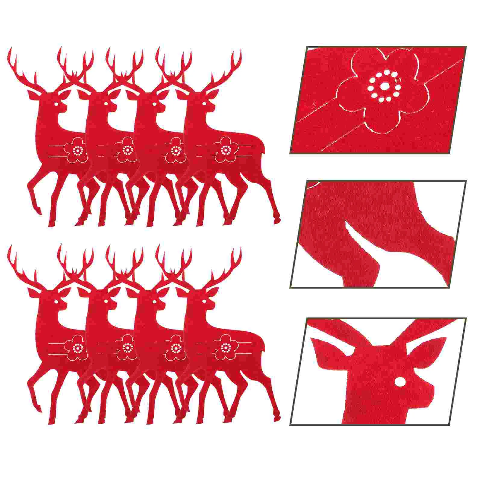 

8pcs Elk Shaped Decorative Silverware Bags Christmas Tableware Cutlery Holder Christmas Cutlery Cover