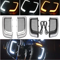 motorcycle led turn signal light fairing lower grills for harley touring street electra glide tri glide flhtkse cvo limited