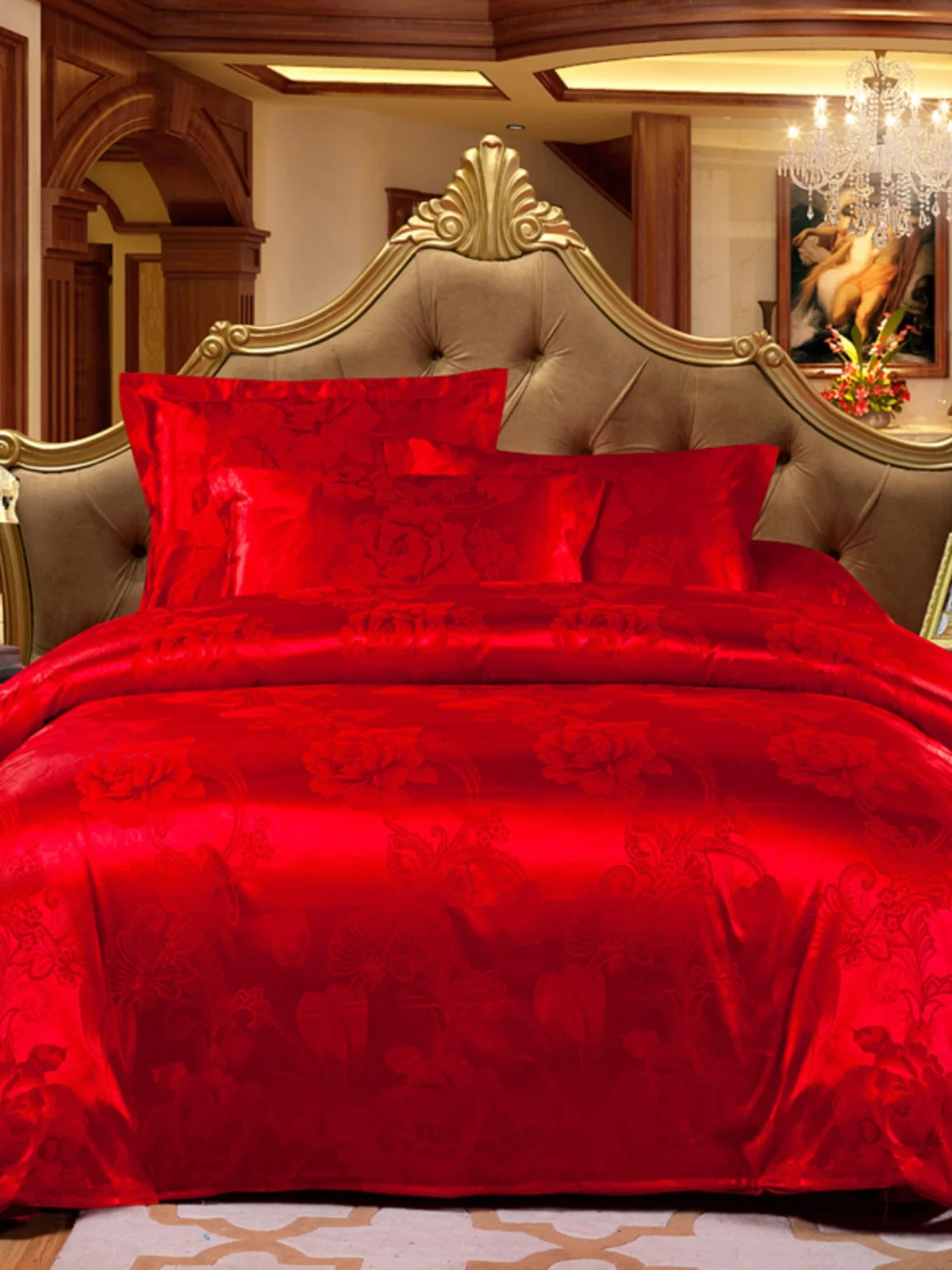 Quilt Cover Single Piece Pink Purple 2 M Wedding Silk Satin 50x200x230 Gold Red 80 X220x240