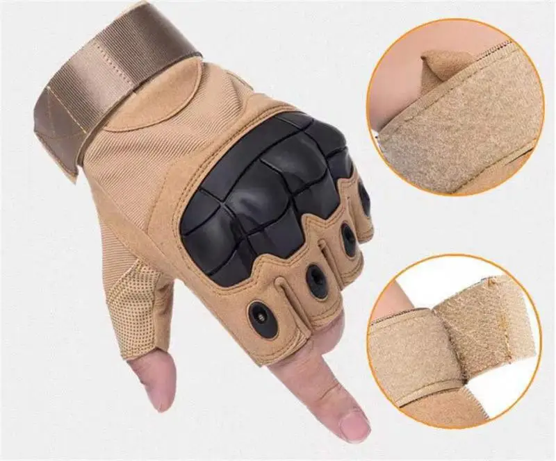 

Adjustable Wrist Clothing Gloves Nylon Multi-directional Protection Hands Half Finger Gloves Protective Hand Back Design Gloves
