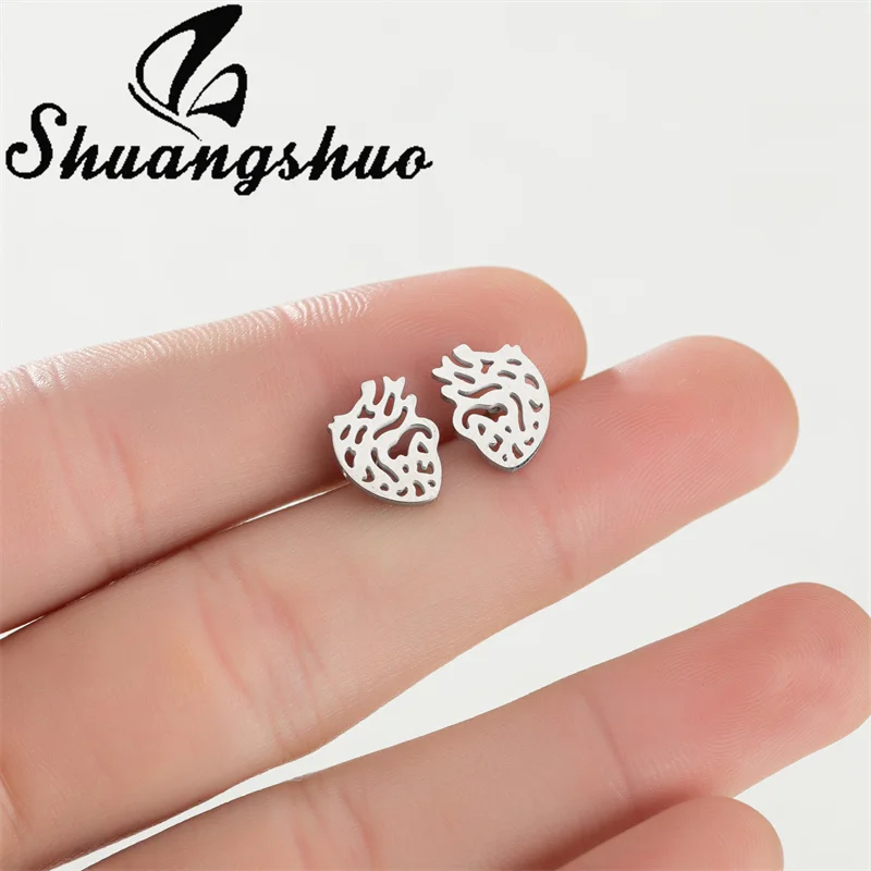 Новинка 2022 креативные серьги-гвоздики Shuangshuo в форме сердца органа серьги из