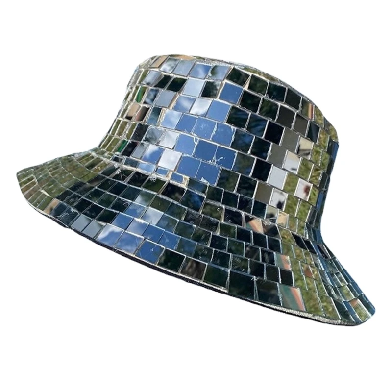 

Mirror Disco Bucket Hat Full Sequin Disco Ball Hats for DJ Club Bar Unisex Disco Ball Festival Visor Beach Fisherman Hat