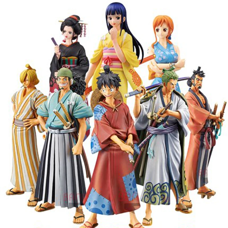 

One Piece Anime Figure Wano DXF Luffy Zoro Sanji Nami Chopper Robin Brook Ussop Law Action Figures Statue Figurine Model Toys