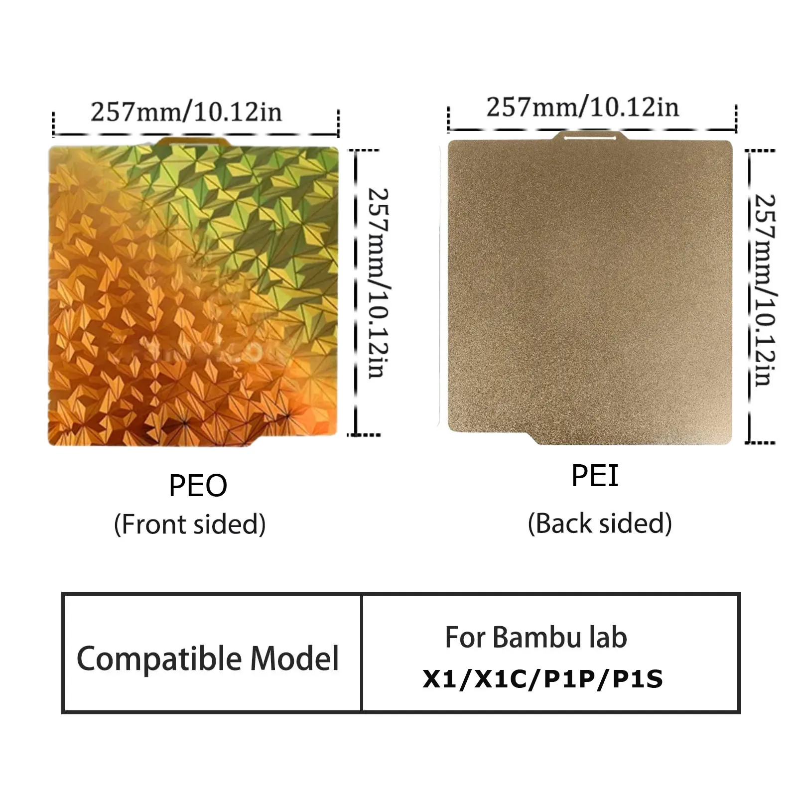 Фото Для Bambu Lab Рабочая пластина 257x257 мм 184x184 мм Изменение цвета PEO Лист с текстурой PEI Пластина Для Bambulab A1/A1Mini/X1/X1C/P1P/P1S №3