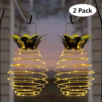 243060leds solar powered pineapple lamp hanging lights for garden yard patio lawn balcony path solar lamp outdoor decorations