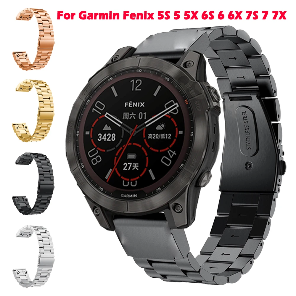 

Metal Strap For Garmin Fenix 7 7X 7S 5S 5 5X Plus 6S 6 6X Pro 3HR D2 MK1 2i Epix S60 S62 Bracelet QuickFit 20 22 26mm Watchband