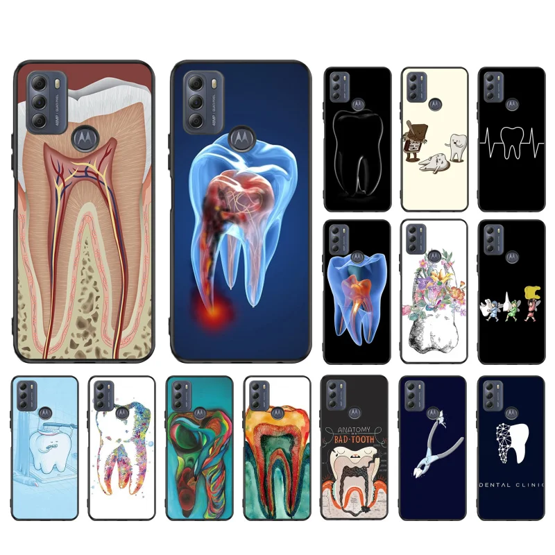 

Tooth Dentist Dental Case for Motorola G22 G60 G52 G100 G Stylus G30 G10 G20 G50 GPure E32 E20 E40 E7Power Edge 20 lite Pro One