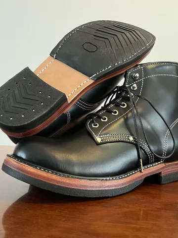 Сапоги ручной работы с круглым носком на толстой подошве из воловьей кожи, рабочая одежда в стиле ретро, мужские ботинки