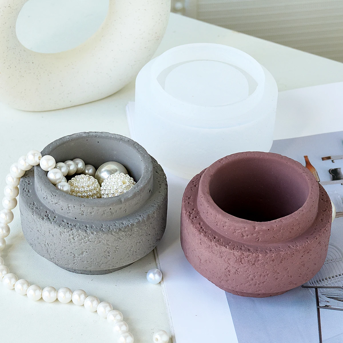 Цементная банка для свечей силиконовая форма сделай сам цветочный горшок ручной