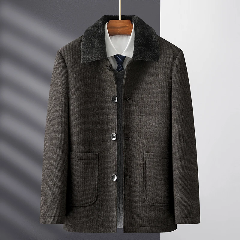 Куртка среднего и пожилого возраста мужская одежда осенне-зимняя флисовая