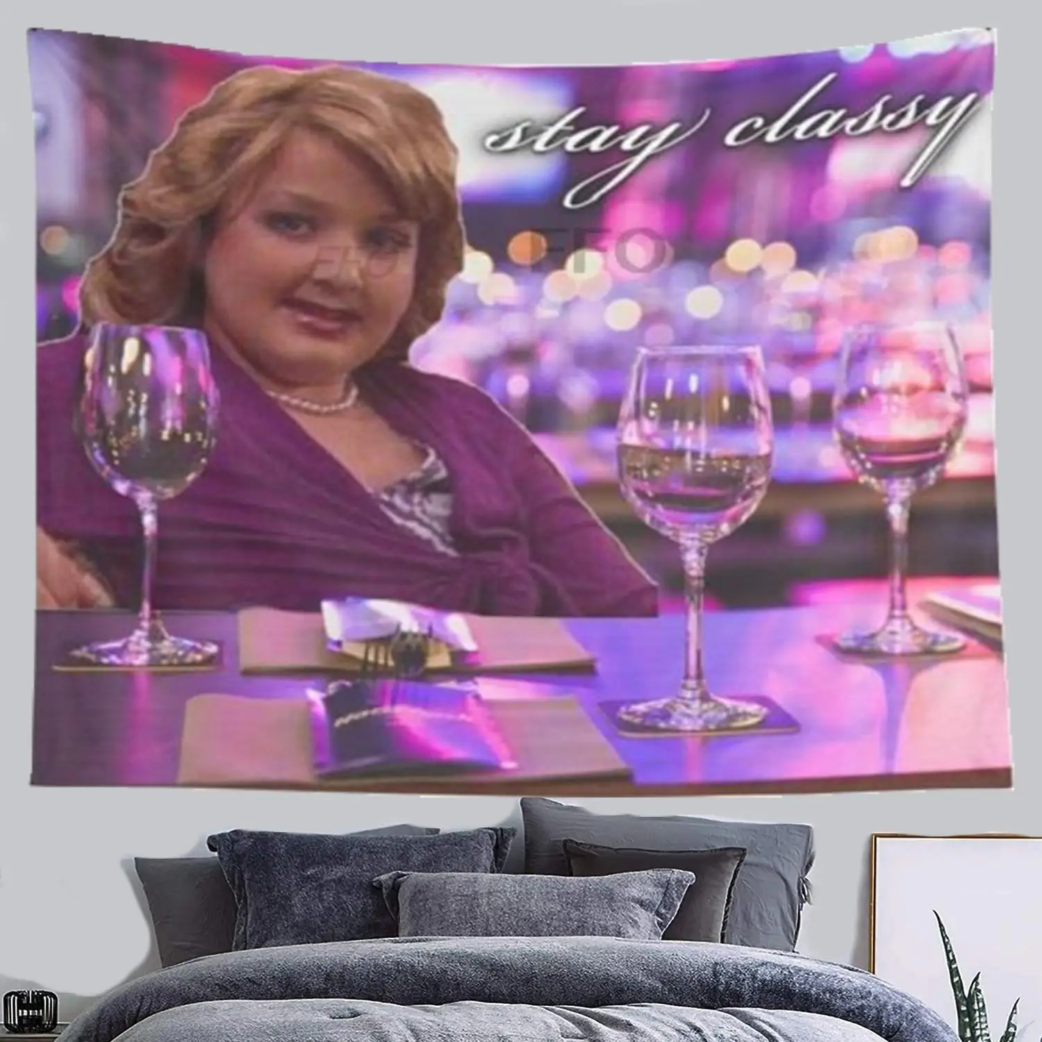 

Girl Gibby At The Bar Stay Classy Tapestry Hippie Polyester Wall Hanging Tapestries Sofa Cover Home Decor Party Photo Backdrop